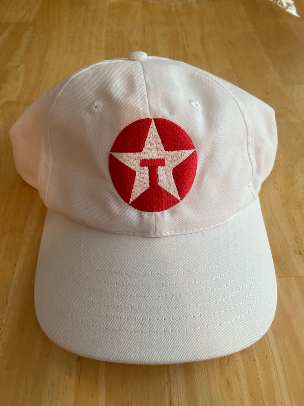Texaco vintage white cap with embroided star logo in front & back Adjustable NWT
